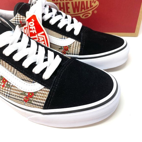 🌸Sale🌸 VANS Old Skool Black Brown Roses Sneakers Women's Size 7.5 VN0A4U3B2NV - Picture 8 of 10